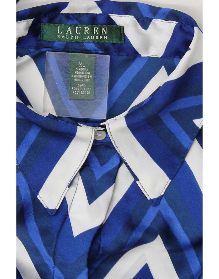 Женская блузка-рубашка Ralph Lauren UK 18 XL, синяя полиэстер с шевроном