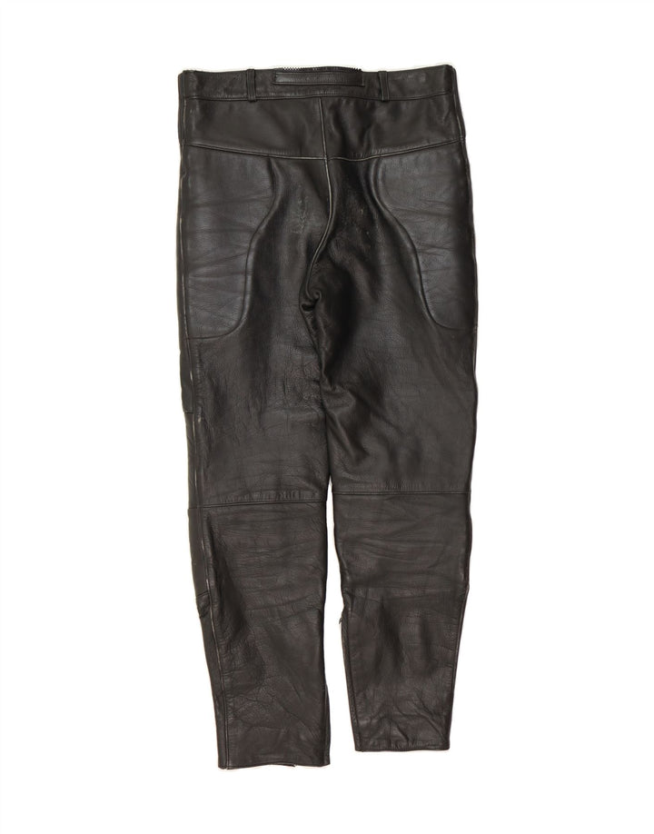 ASHMAN Mens Biker Trousers W34 L30 Black Leather Vintage Ashman and Second-Hand Ashman from Messina Hembry 