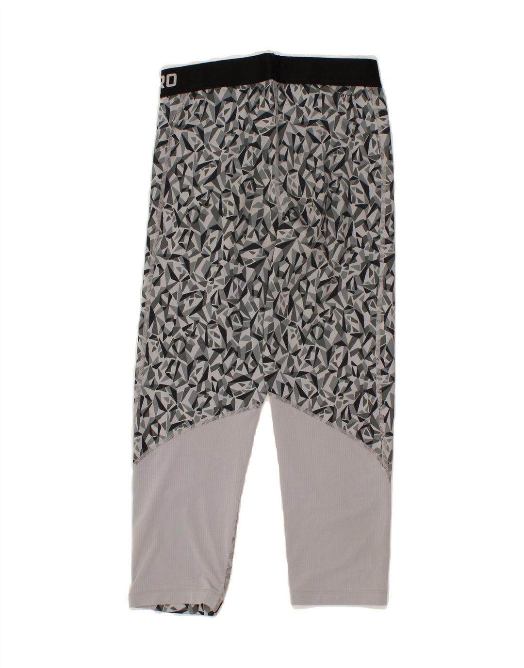 NIKE Womens Graphic Leggings UK 10 Small  Grey Geometric Polyester Vintage Nike and Second-Hand Nike from Messina Hembry 