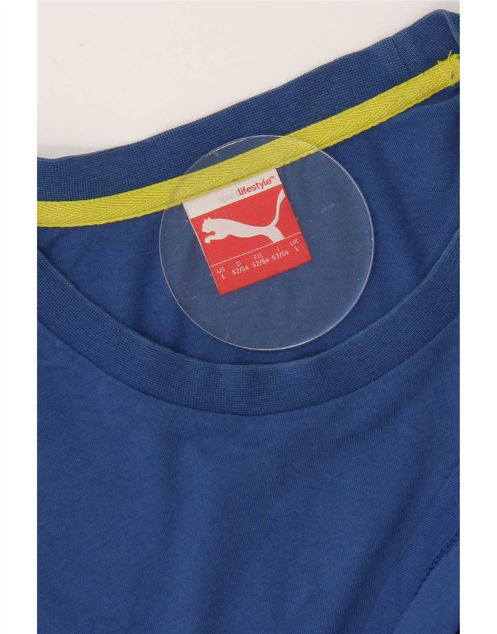 Мужская футболка с рисунком Puma, большая синяя