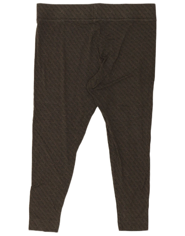 Женские леггинсы-капри Marks & Spencer UK 20, 2XL, хаки, вискоза с геометрическим рисунком