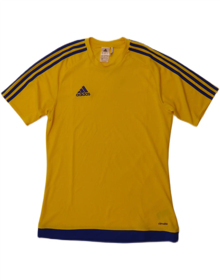 ADIDAS Мужская футболка Climalite Верх из полиэстера среднего желтого цвета
