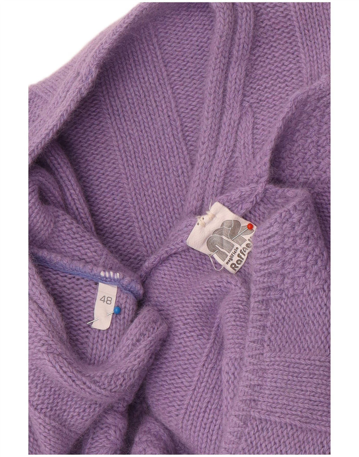 Женский джемпер с v-образным вырезом Raffaello IT 48 XL, фиолетовая шерсть