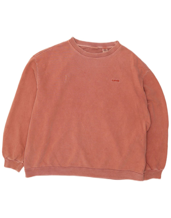 Женский джемпер-толстовка оверсайз Levi's UK 14, средний красный хлопок, хлопок