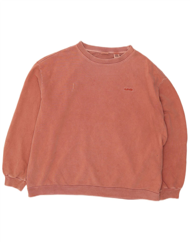 Женский джемпер-толстовка оверсайз Levi's UK 14, средний красный хлопок, хлопок