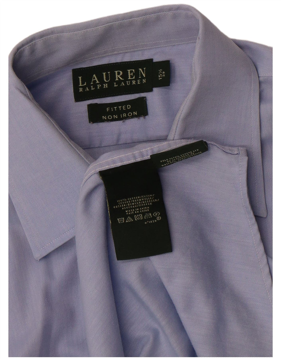 Мужская приталенная рубашка Ralph Lauren, размер 15 1/2 39, средний синий хлопок