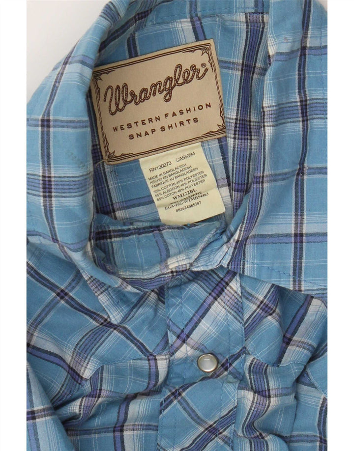 Мужская рубашка Wrangler 2XL, синяя клетка, хлопок