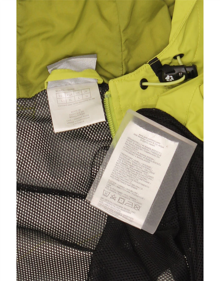 JACK WOLFSKIN Женская непромокаемая куртка с капюшоном UK 16, большая зеленая