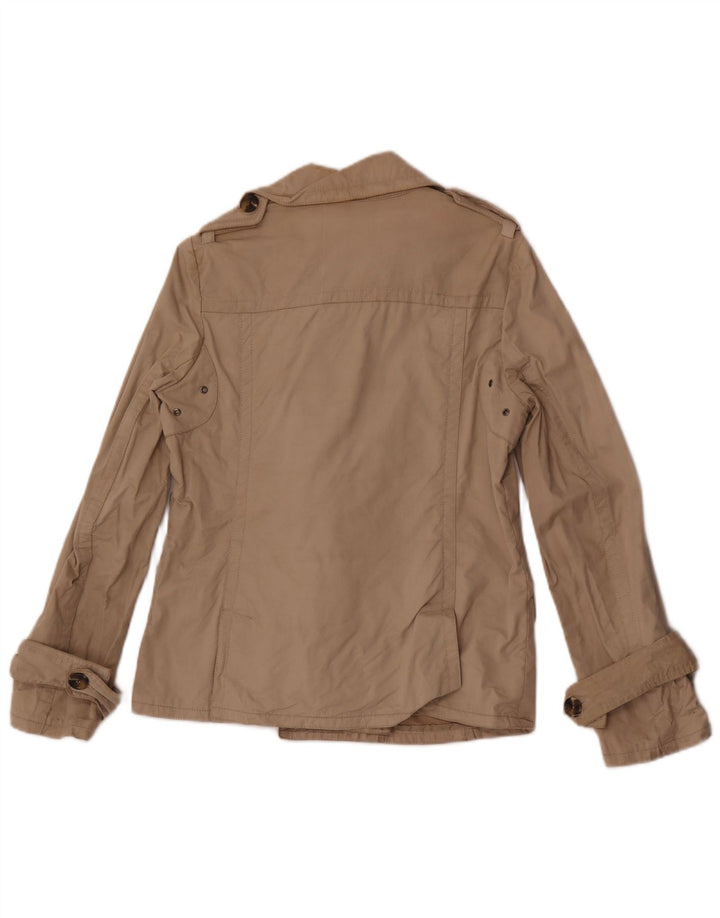 Massimo Dutti Женский Короткий Двубортный Тренч UK 14 Средний Бежевый