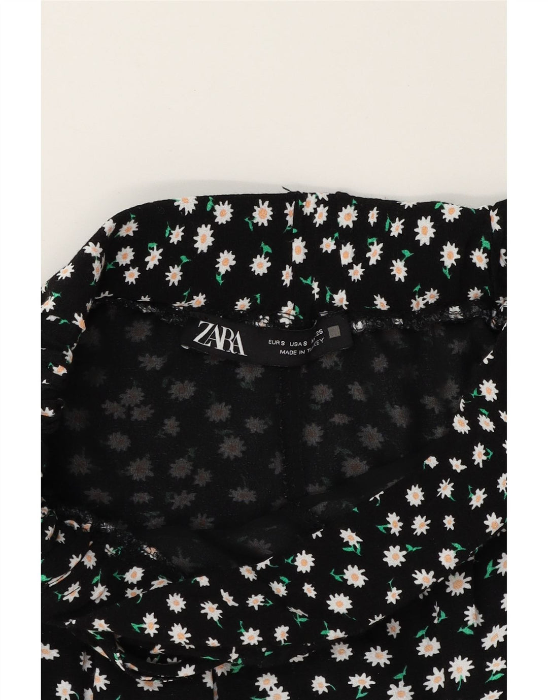 ZARA Womens Skort UK 10 Small Black Floral Vintage Zara and Second-Hand Zara from Messina Hembry 