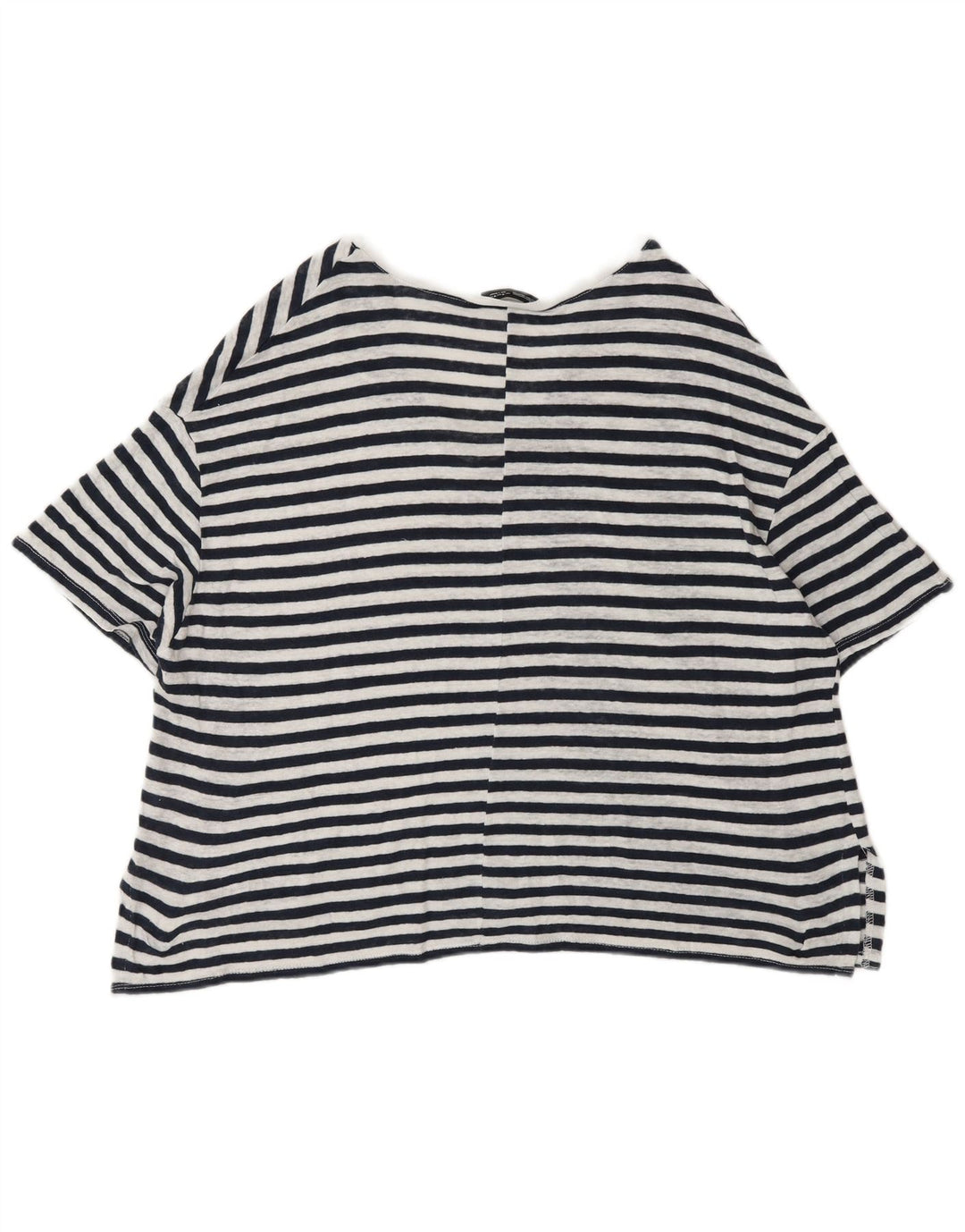 Женская футболка оверсайз Zara Top UK 14, средний черный в тонкую полоску
