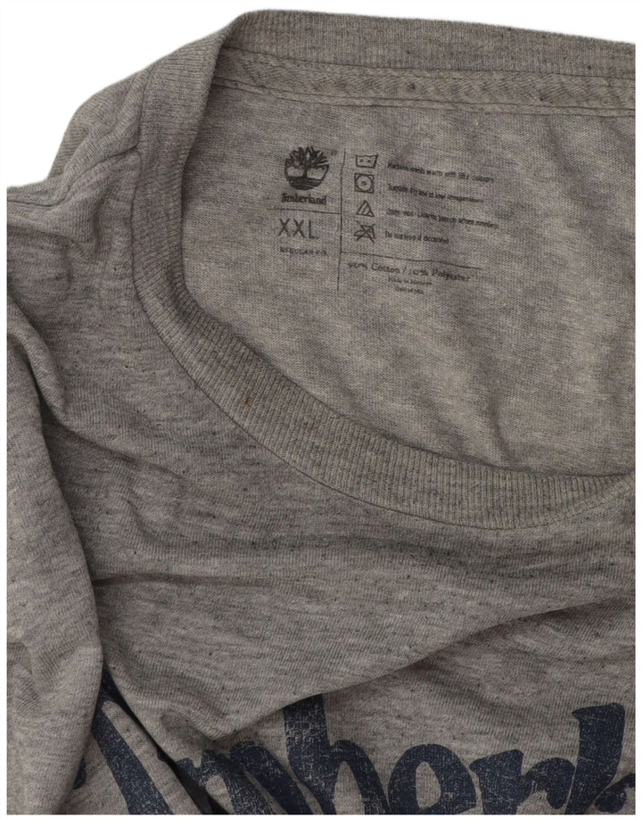 Мужская футболка Timberland стандартного кроя с рисунком, топ 2XL, серый хлопок