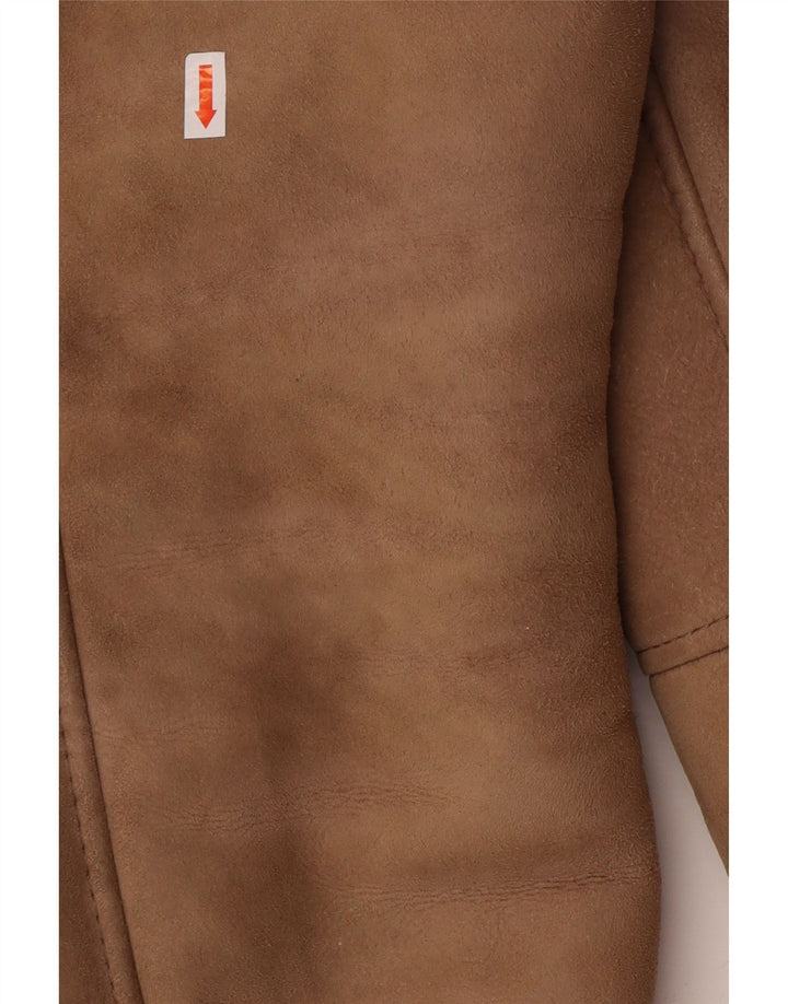 Мужская короткая дубленка VINTAGE IT 50, большая коричневая короткая дубленка