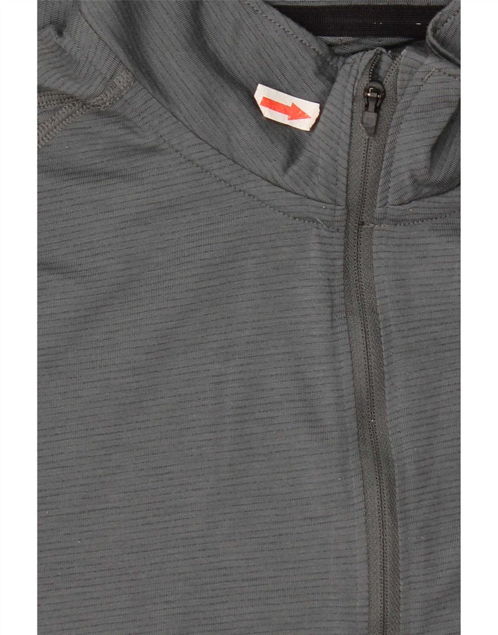 Мужской топ Under Armour Heat Gear с воротником на молнии и длинными рукавами, маленький серый полиэстер