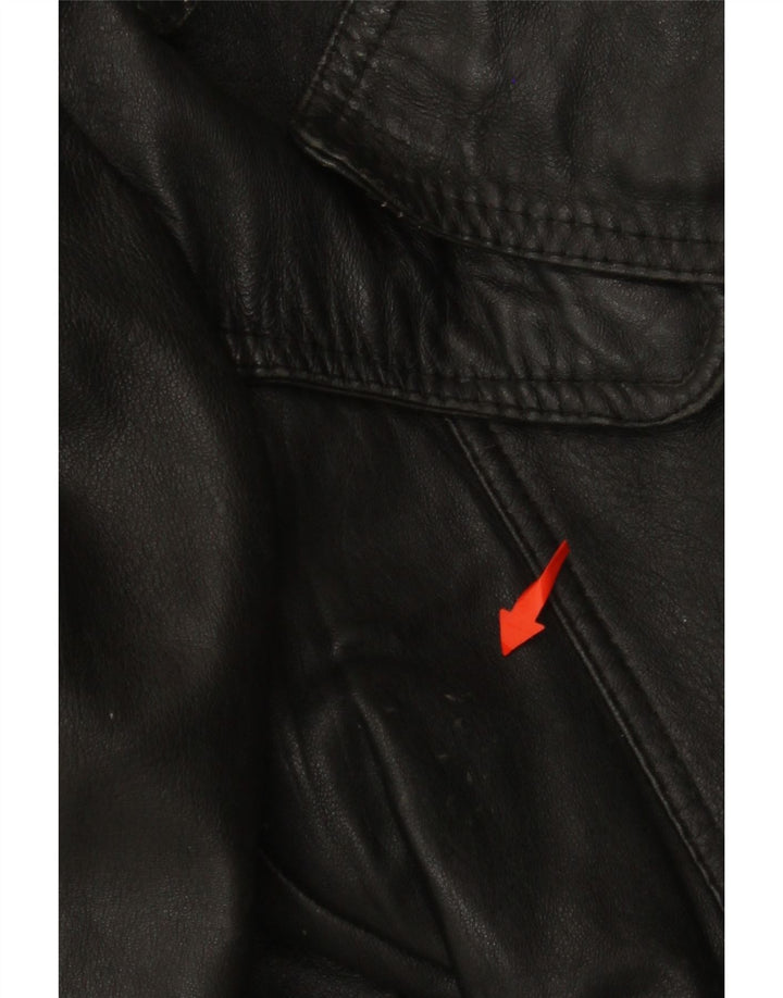 ВИНТАЖНАЯ женская укороченная куртка в стиле милитари UK 12, средний черный