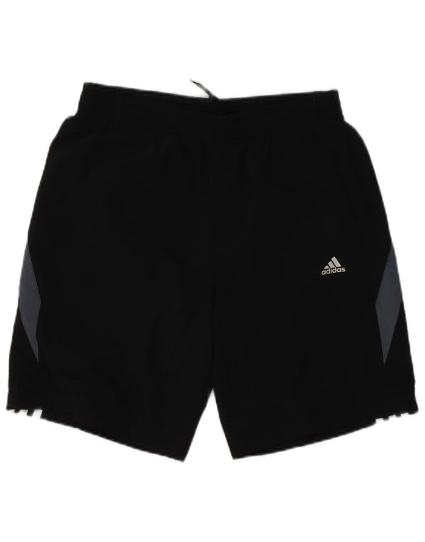 Мужские спортивные шорты Adidas Climalite, маленькие черные, полиэстер с цветными блоками