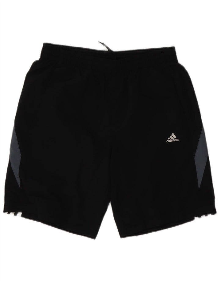 Мужские спортивные шорты Adidas Climalite, маленькие черные, полиэстер с цветными блоками