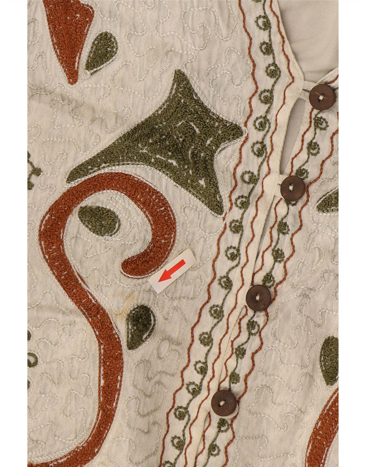 Винтажный женский жилет с абстрактным узором, один размер, белый вискоза