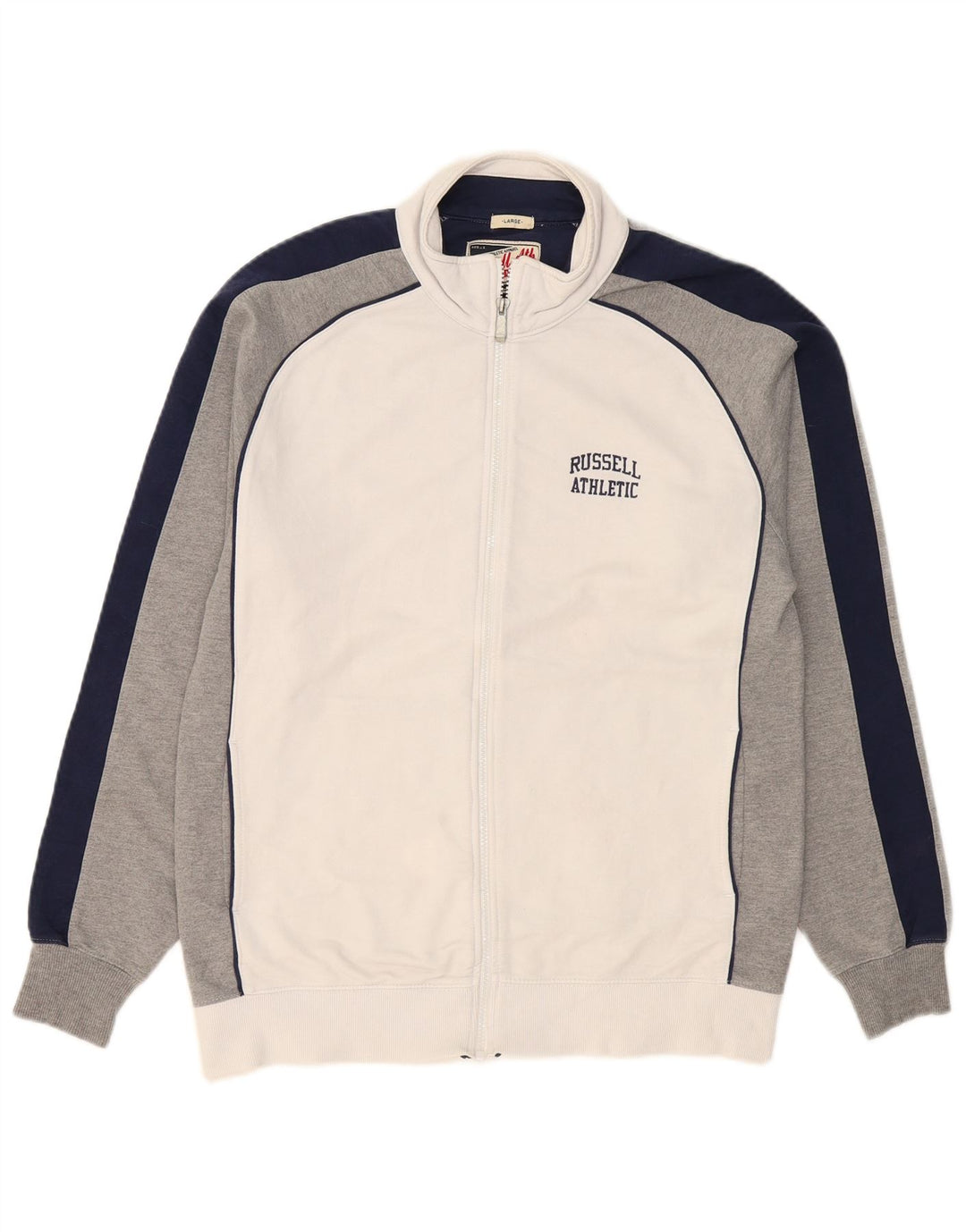 Мужская спортивная куртка RUSSELL ATHLETIC, большая белая хлопковая куртка с цветными блоками