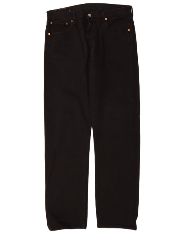 LEVI'S Mens 501 Straight Jeans W36 L34 Black Cotton