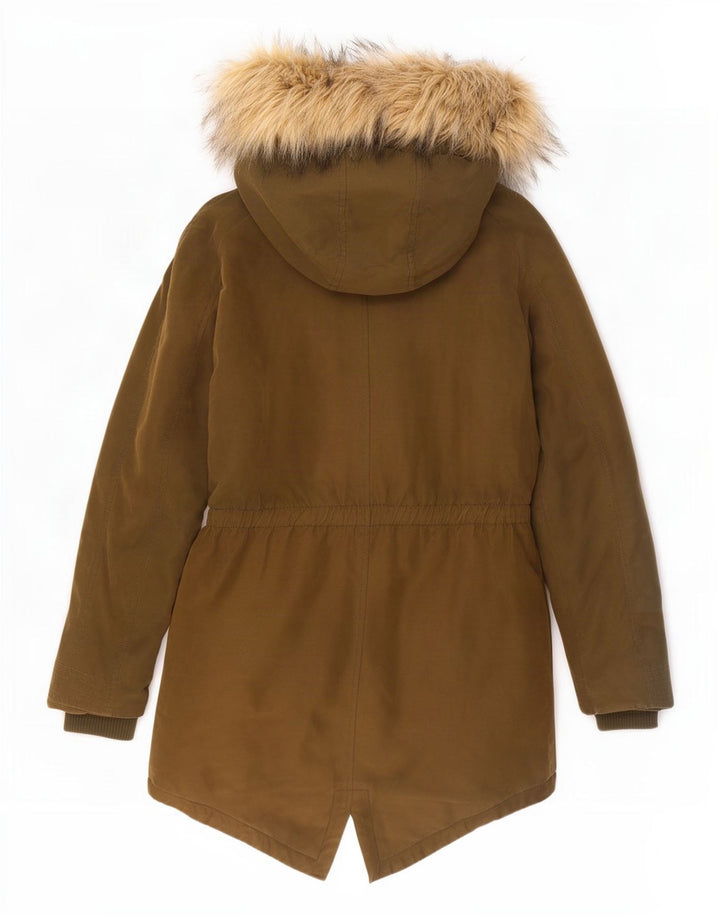 Guess Женская парка оверсайз с капюшоном UK 6 XS Хаки Полиэстер