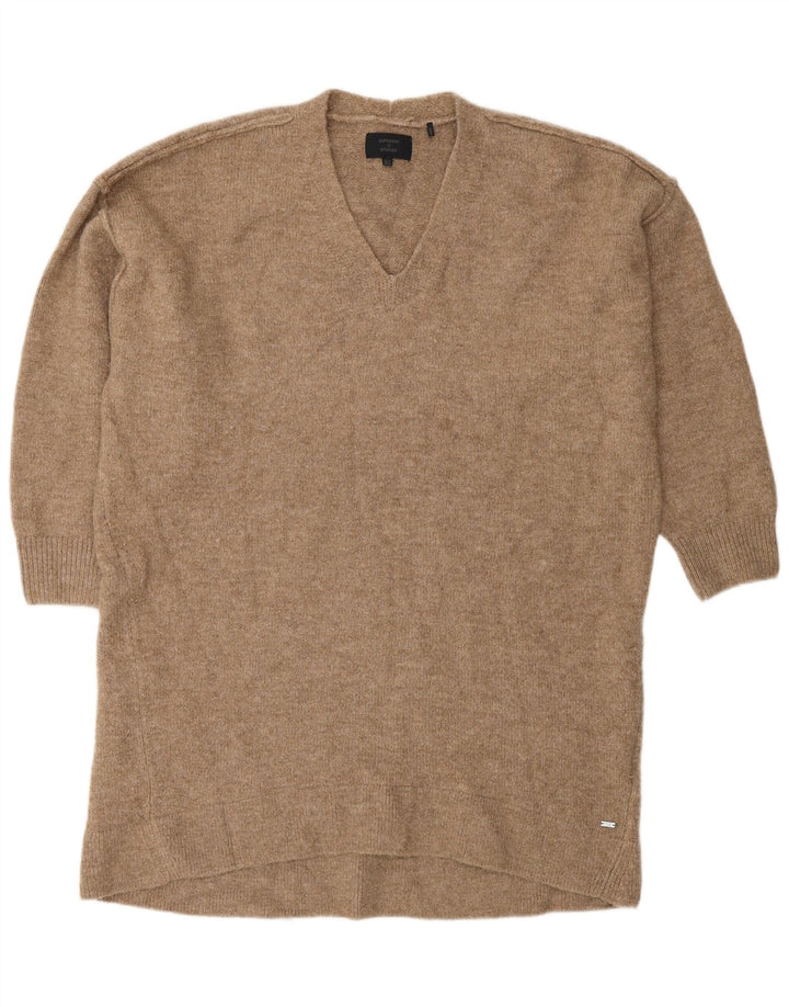 Женский свободный джемпер с v-образным вырезом Superdry UK 12, средний коричневый акрил