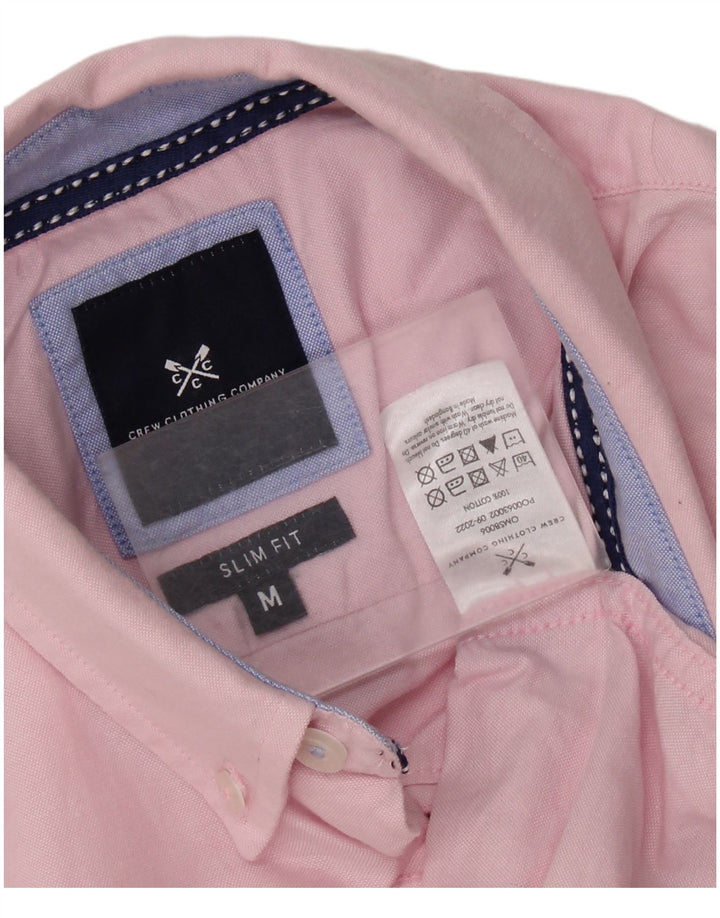 CREW CLOTHING Мужская приталенная рубашка из хлопка среднего розового цвета