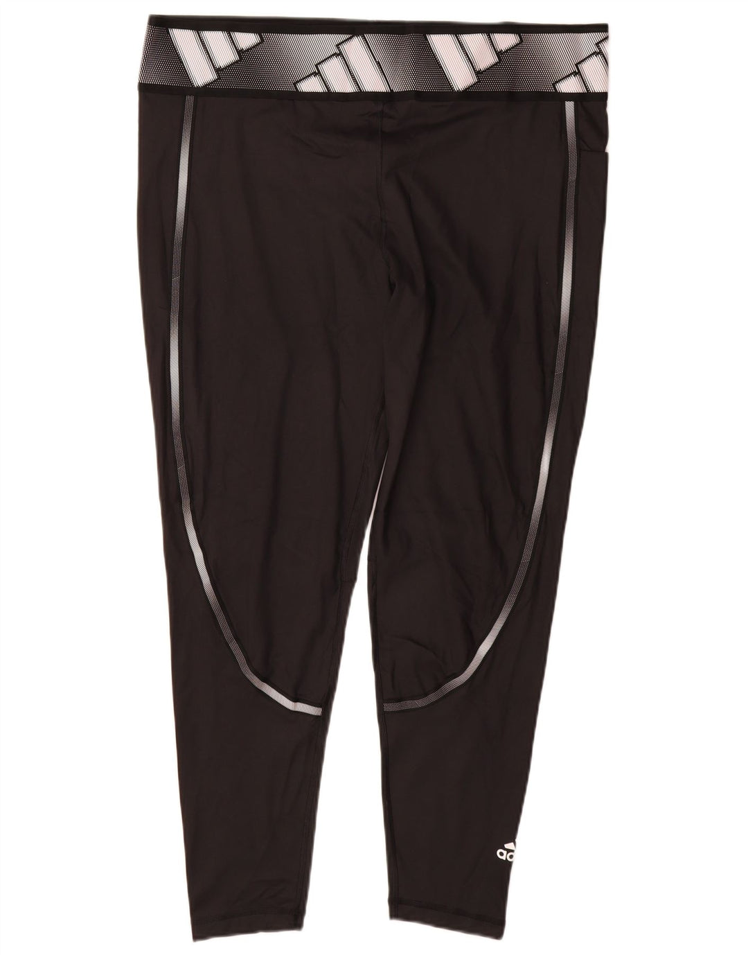 Женские леггинсы Adidas с рисунком UK 24/26 2XL, черный полиэстер