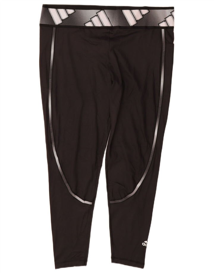 Женские леггинсы Adidas с рисунком UK 24/26 2XL, черный полиэстер
