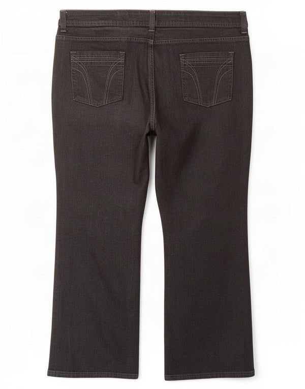 Marks & Spencer Womens Bootcut Jeans UK 22 3XL W42 L30 Grey Cotton