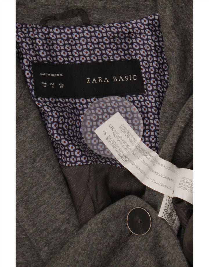 Женский пиджак Zara на 1 пуговице UK 12, средний серый вискоза