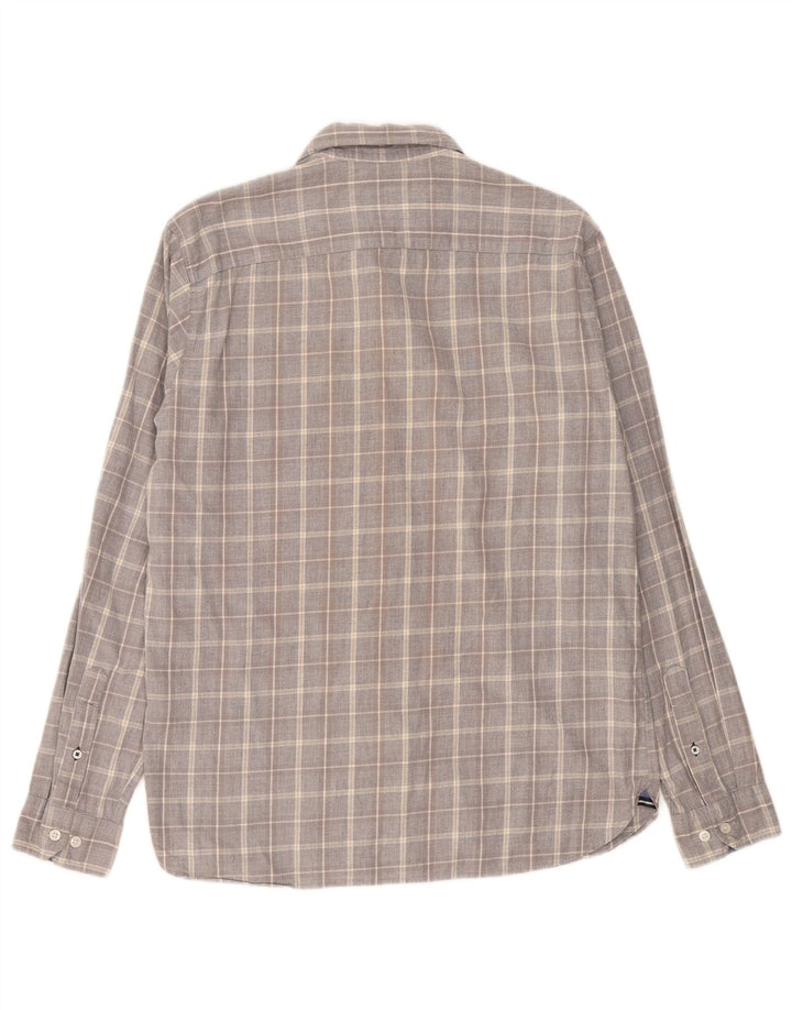 Crew Clothing Мужская рубашка приталенного кроя, большая серая клетка, хлопок