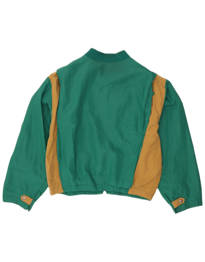 Мужская куртка-бомбер NEWTON UK 42 XL, зеленая, хлопок с цветными блоками