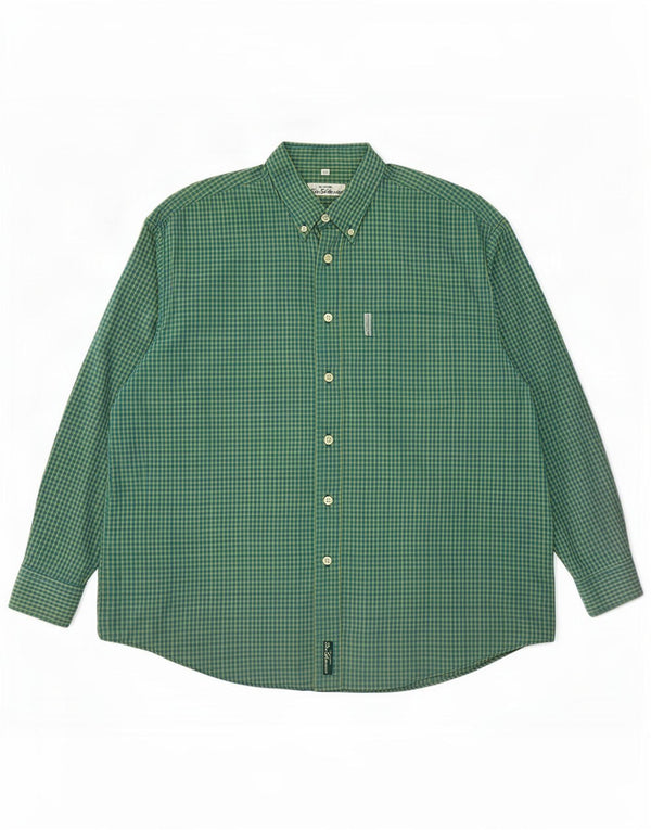 Мужская рубашка Ben Sherman 4XL зеленая клетка
