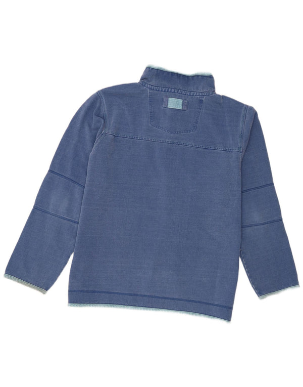 Fat Face Mens Zip Neck Sweatshirt Jumper XL Blue Cotton