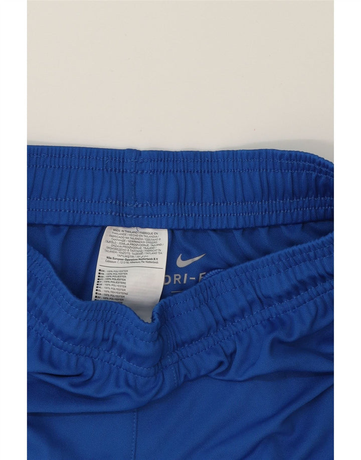 NIKE Boys Dri Fit Sport Shorts 8-9 Years Small Blue Colourblock Polyester Vintage Nike and Second-Hand Nike from Messina Hembry 