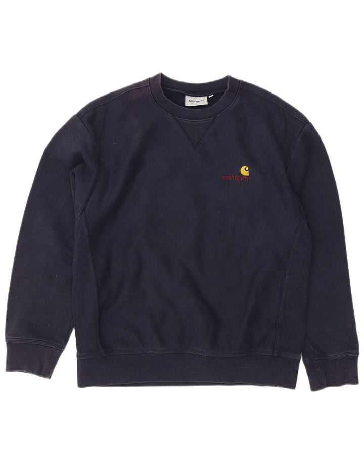 Мужской свитер Carhartt, джемпер среднего размера, темно-синий, хлопок
