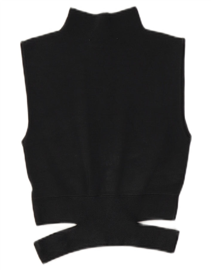 Женский вязаный укороченный топ без рукавов Zara UK 10, маленький серый