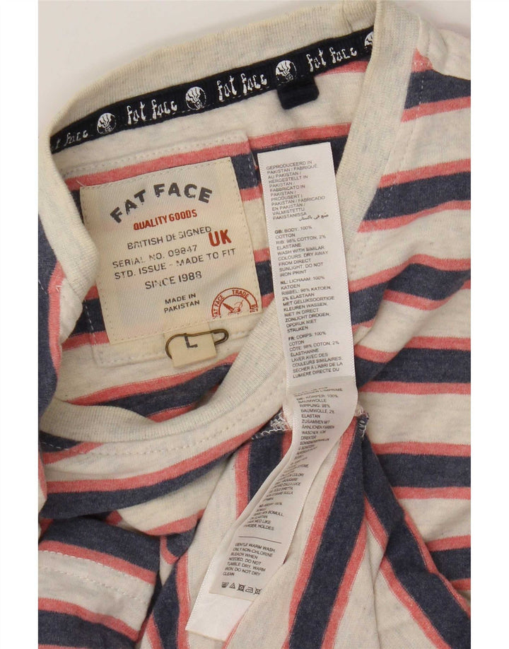 Мужская футболка Fat Face из хлопка в большую серую полоску