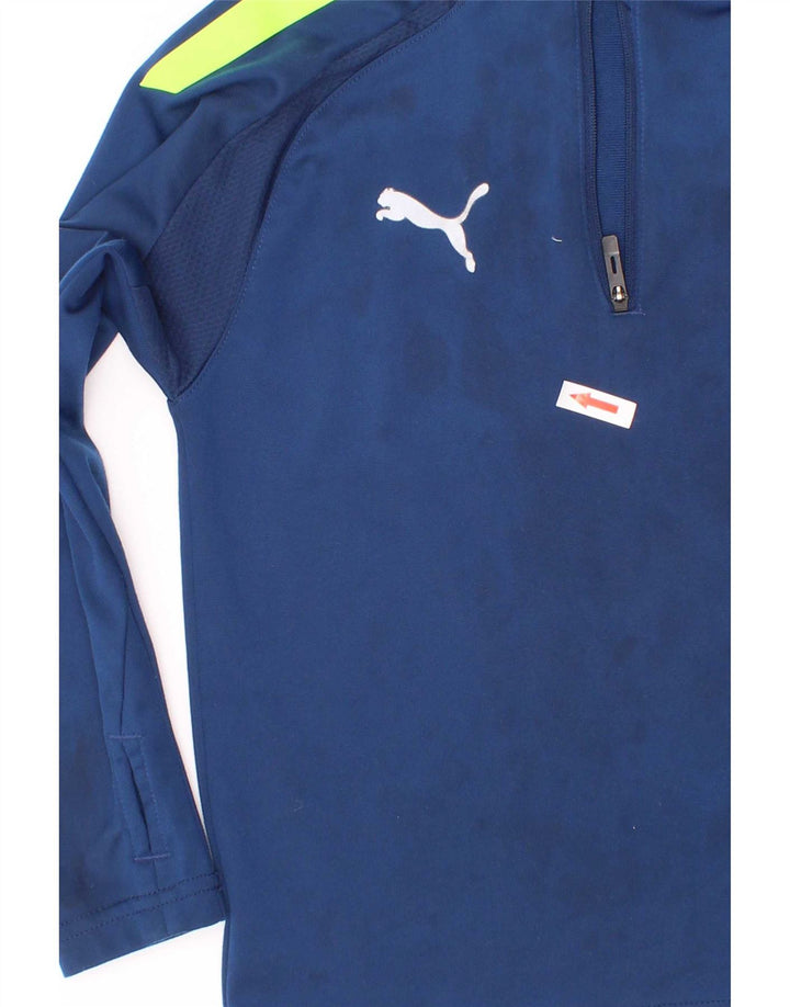 Пуловер с воротником на молнии для мальчиков Puma, синий спортивный костюм, 5–6 лет