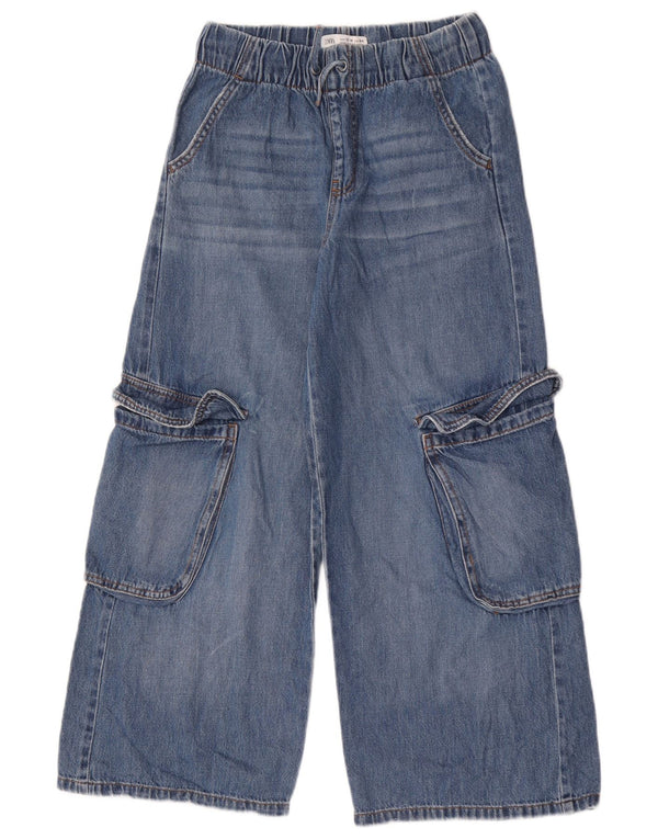 Широкие джинсы-карго Zara для девочек 13–14 лет W26 L26, синие