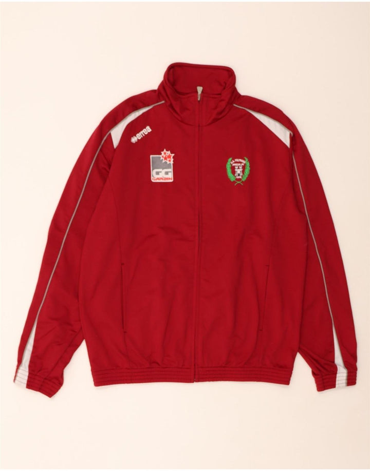 ERREA Mens Tracksuit Top Jacket XL Red Colourblock Polyester Vintage Errea and Second-Hand Errea from Messina Hembry 