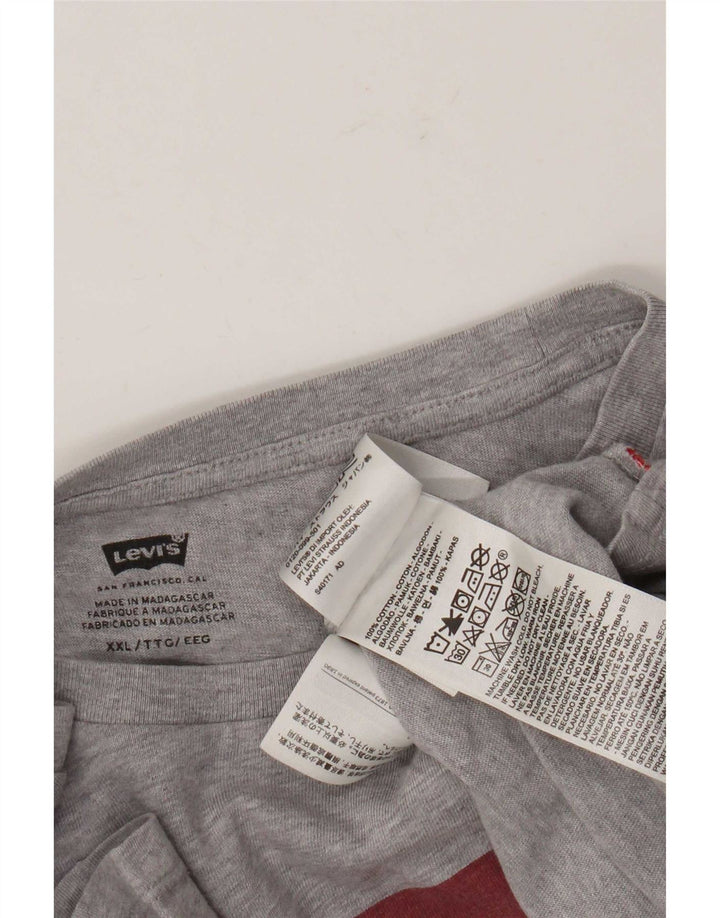 Мужская футболка с рисунком Levi's, топ 2XL, серый хлопок