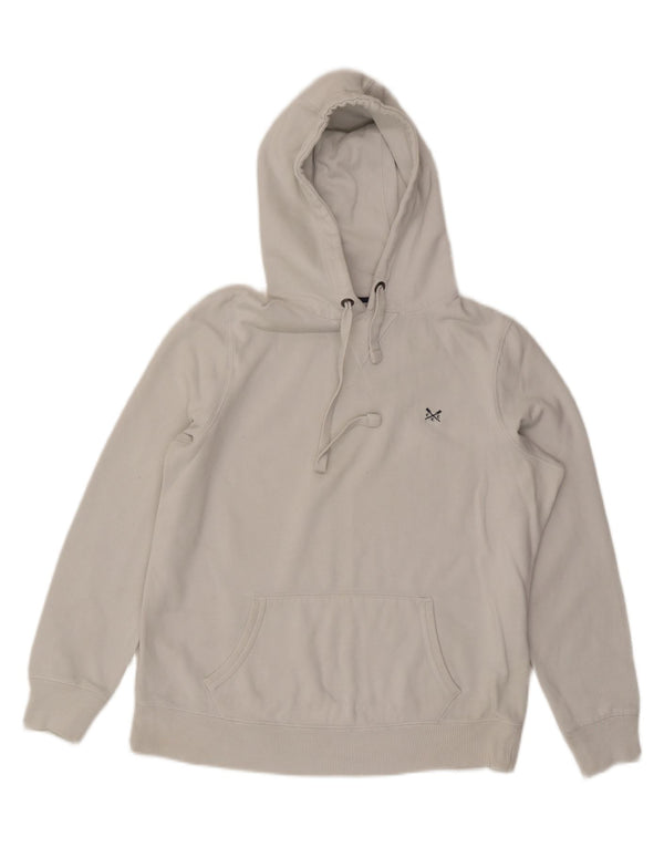 CREW CLOTHING Женский джемпер с капюшоном UK 12, средний белый хлопок, хлопок