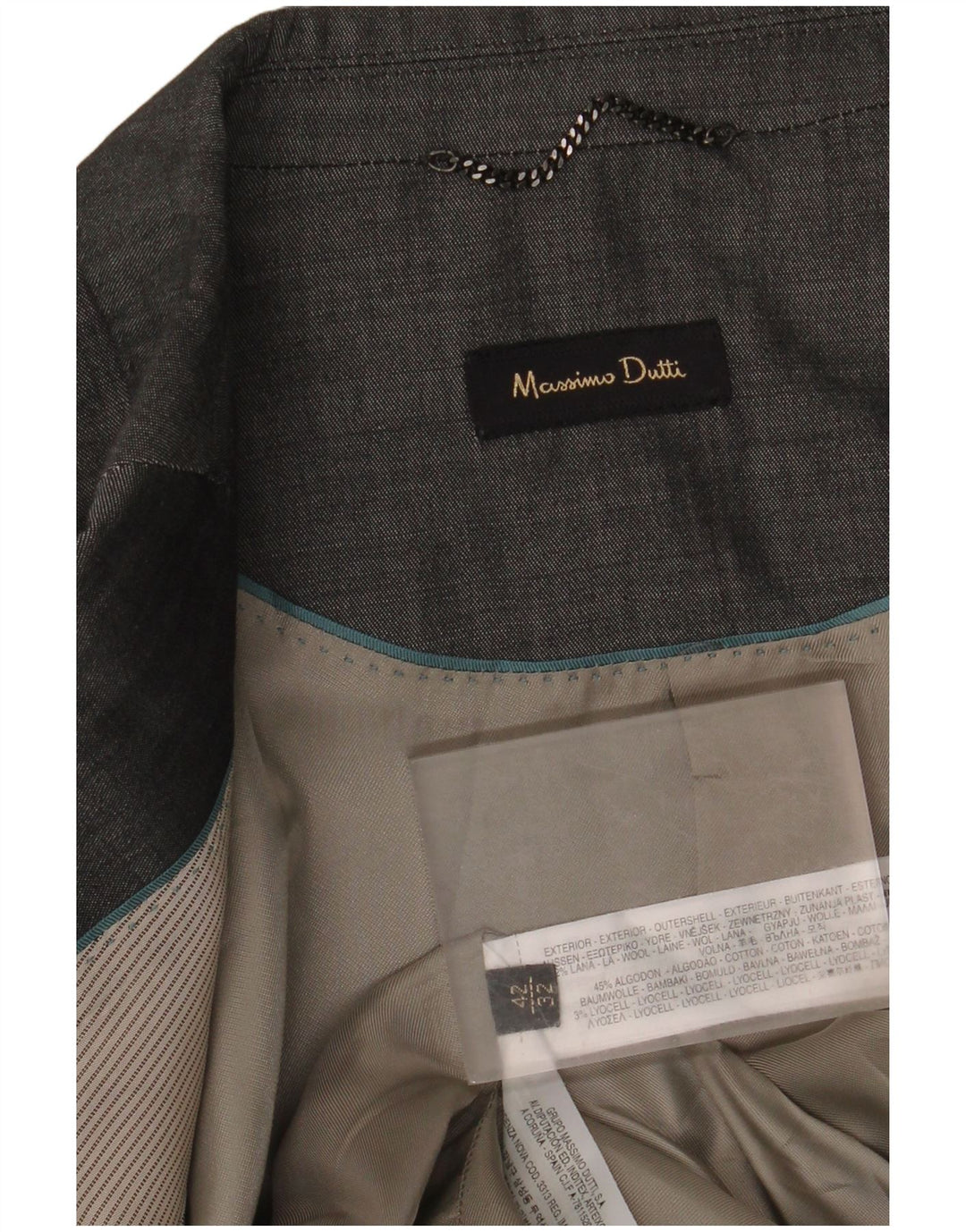 Massimo Dutti Женский пиджак на 2 пуговицах EU 42 Большой Серый Хлопок