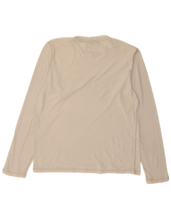 WOOLRICH Мужской топ с графическим рисунком, длинный рукав, большой размер, белый хлопок