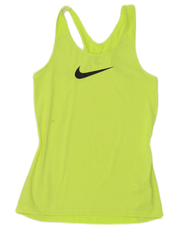 Женский жилет с графическим принтом Nike Dri Fit UK 12, средний желтый