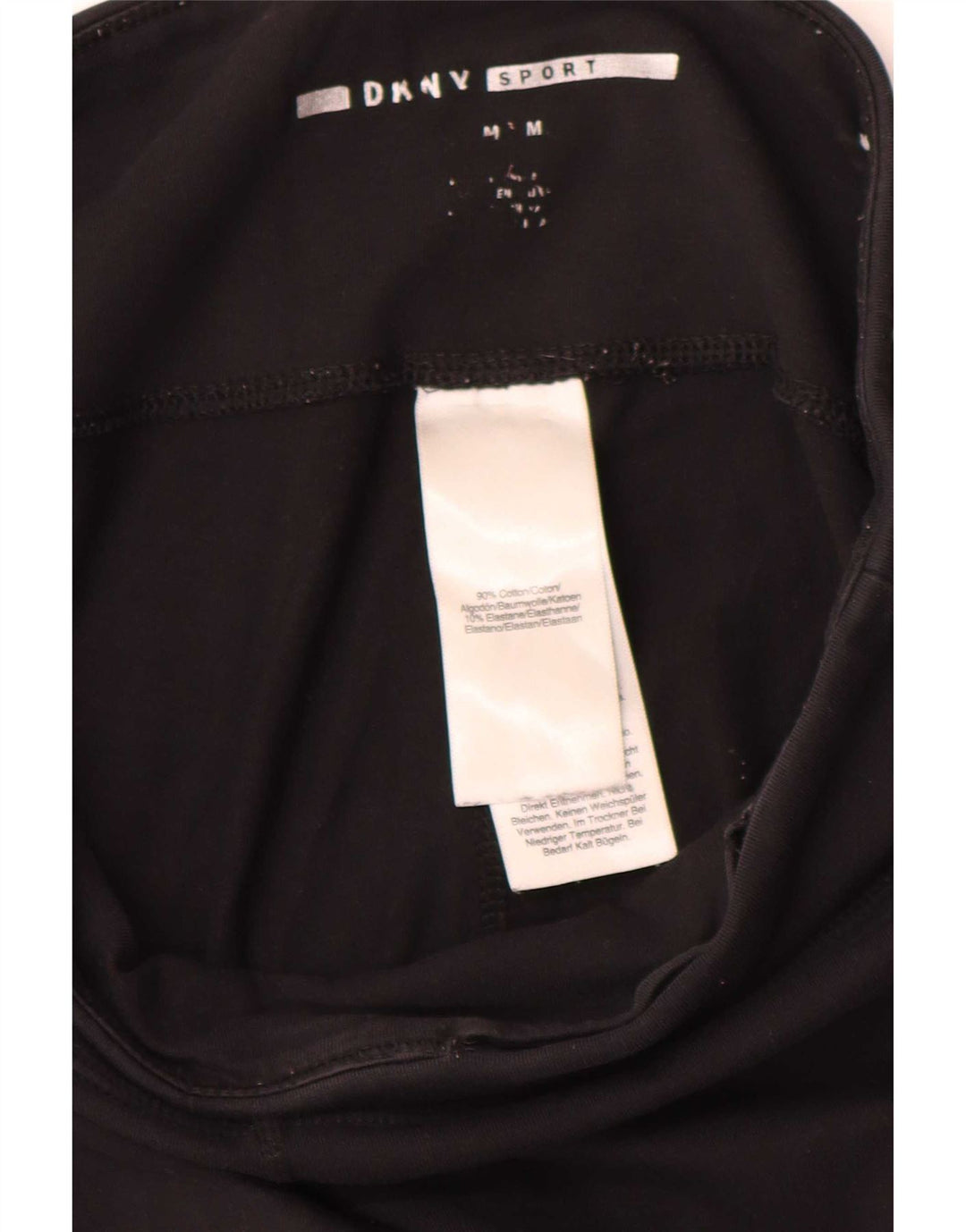 Женские леггинсы с рисунком Dkny UK 14, хлопковые, среднего размера, черные