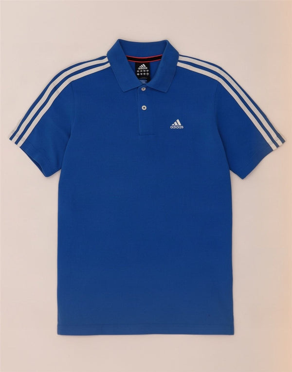 Мужская рубашка-поло Adidas Climalite, маленькая синяя, хлопок