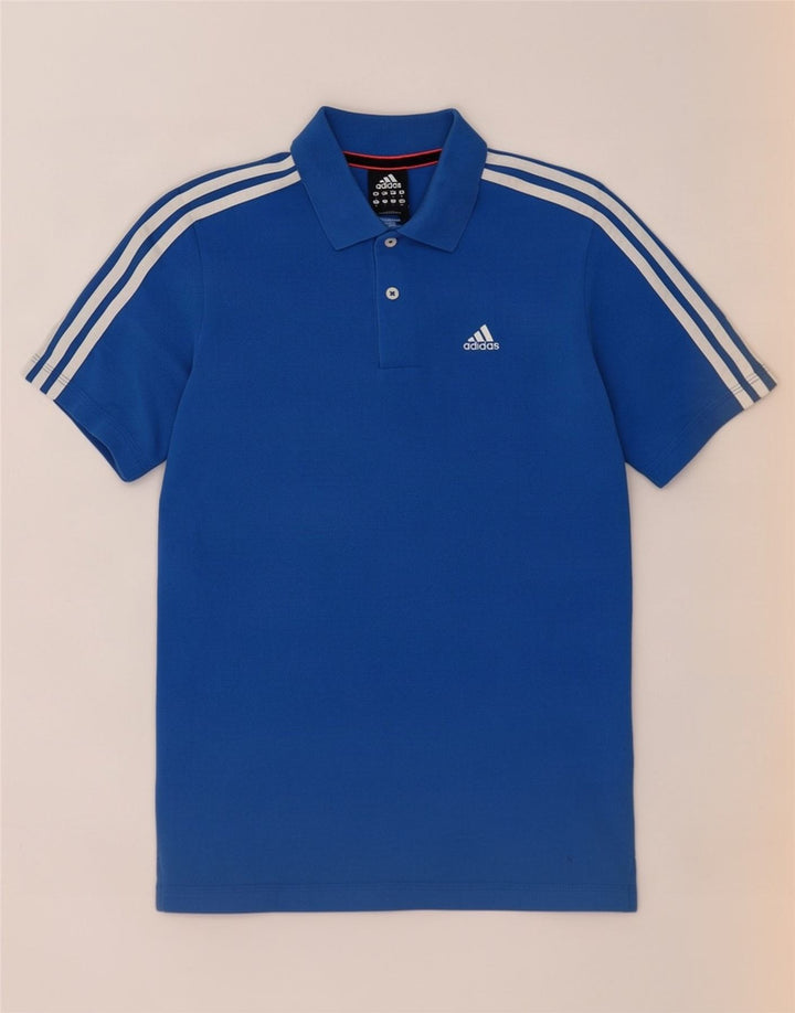 Мужская рубашка-поло Adidas Climalite, маленькая синяя, хлопок